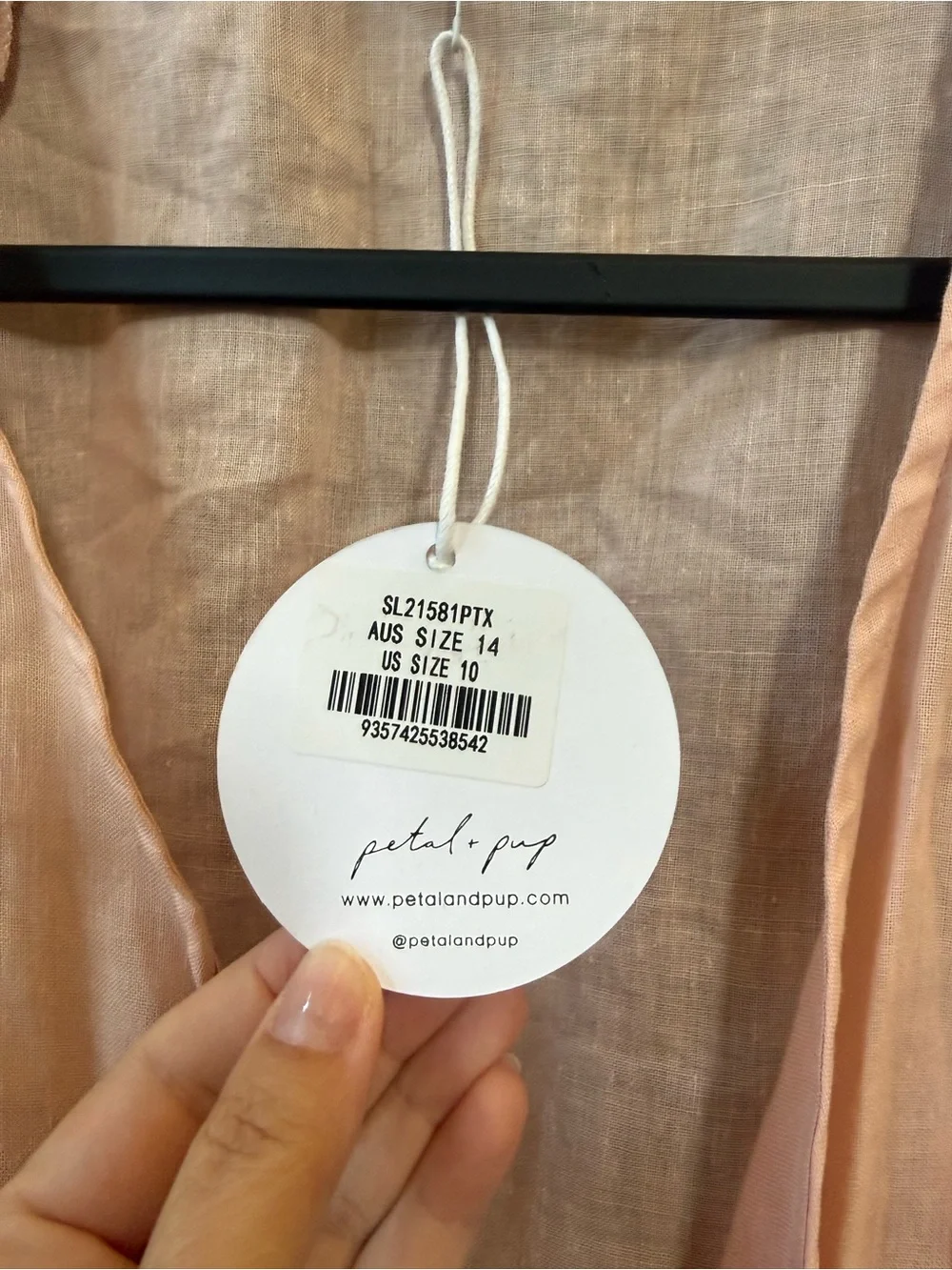 Petal and Pup Jaslynn Linen V-Neck Wrap Dress, Size 10